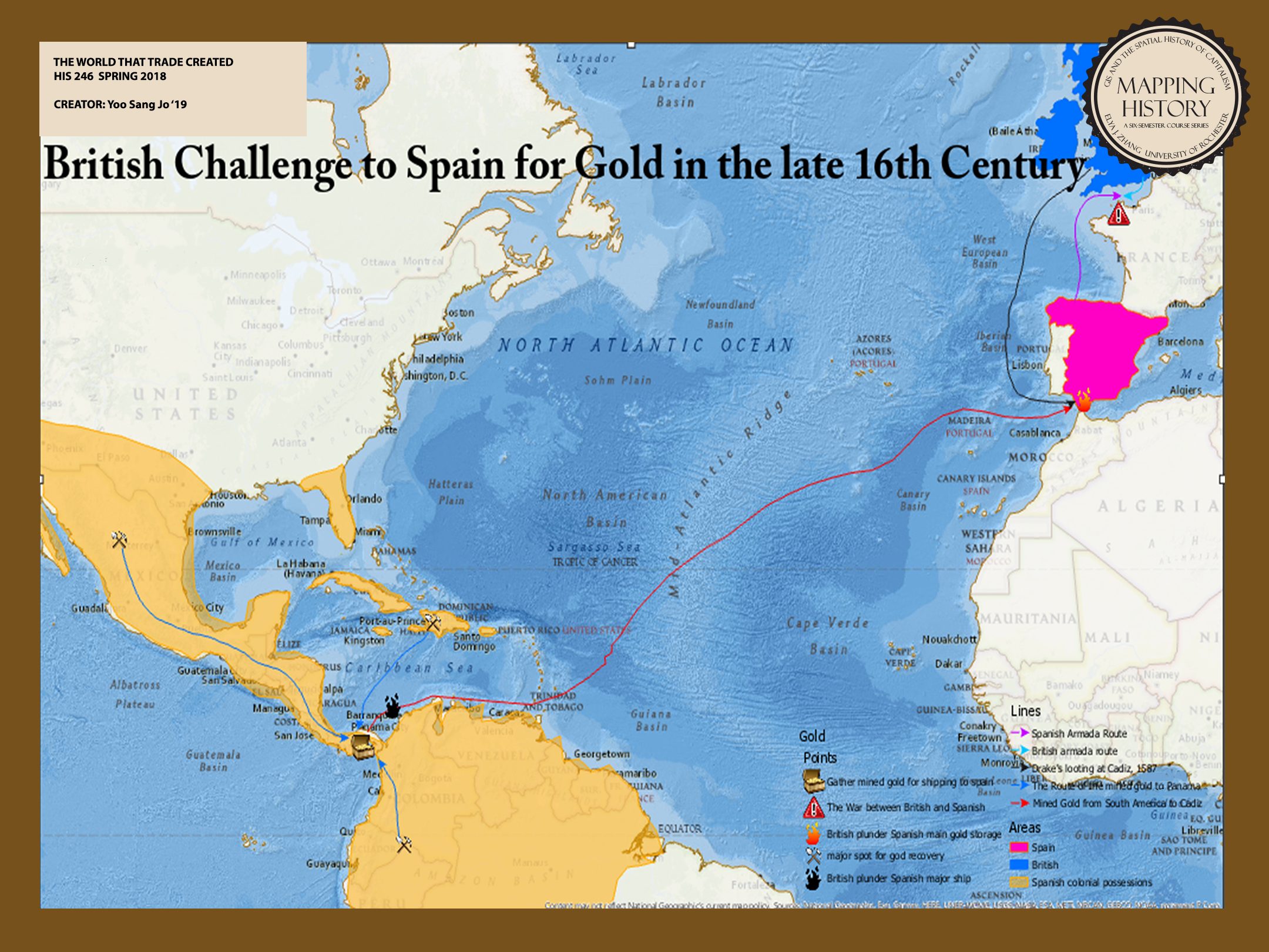 British Challenge to Spain for Gold in the Late 16th Century