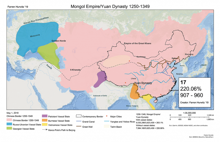 Mongol Empire / Yuan Dynasty, 1250-1349 – Mapping History